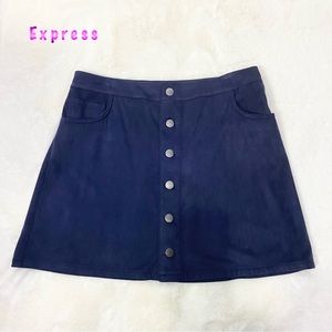 Express-Dark Blue Button Up A-Line Mini Skirt sz 8